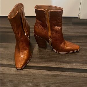 Vince Camuto Tan Leather Ankle Booties